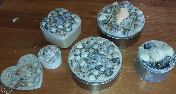 Schelpen op hartjes en doosjes