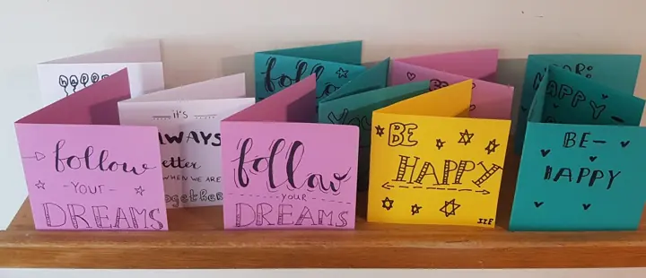 Kaartjes met handletteren